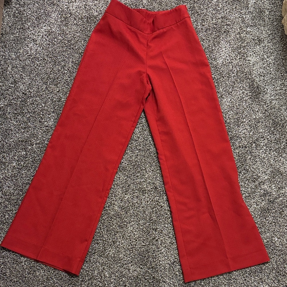 Jules & Leopold Vibrant Burned Orange Wide-Leg Pants